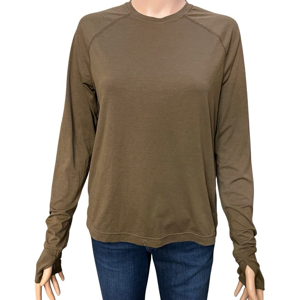 Outerknown Womens Sun Shirt Small Long Sleeve Brown Outdoor Beachwear Surfing